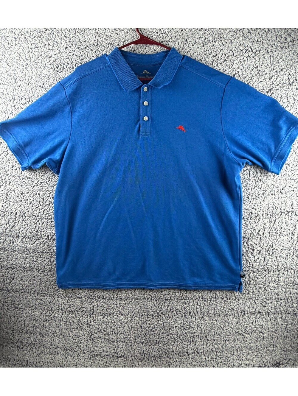 Tommy Bahama Men's XL Blue Emfielder Polo Shirt Marlin Logo Supima Cotton